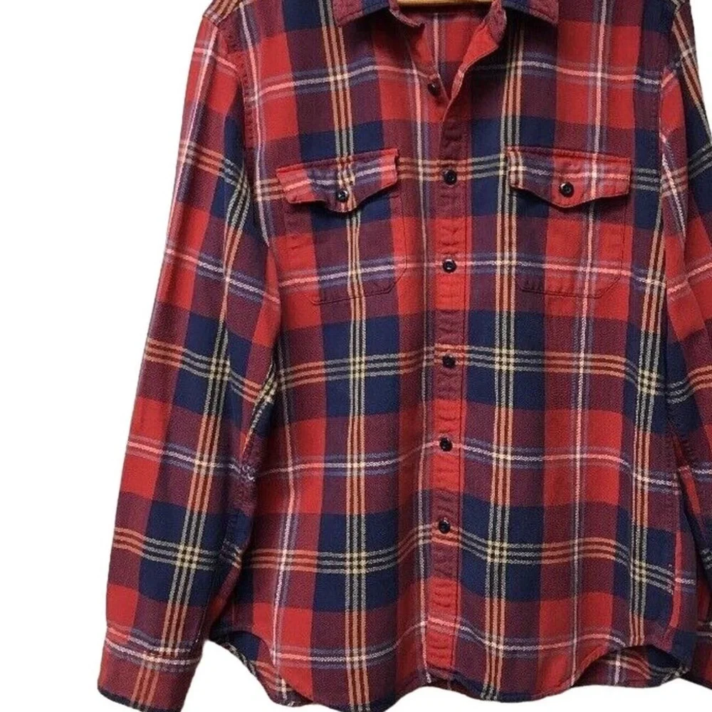 J Crew New York Sportsmen Outfitter Shirt Mens  Sz S Plaid Red Blue